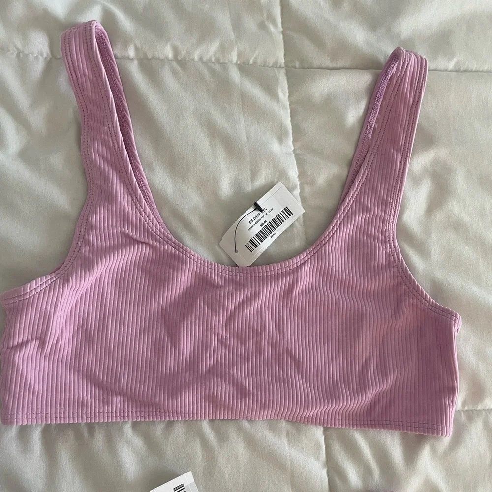 Frankie’s Bikinis Lilac Ribbed Two-Piece Bikini Set | NWT